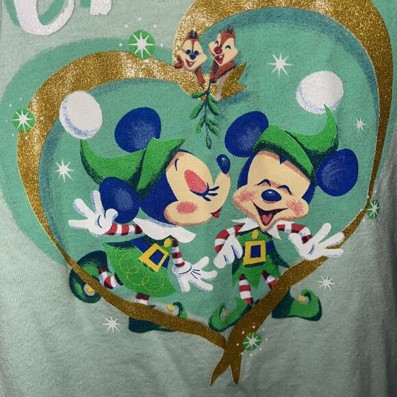 Disney Mickey's Very Merry Christmas Party 2017 Ladies Green Shirt 3X Tee - Picture 6 of 10